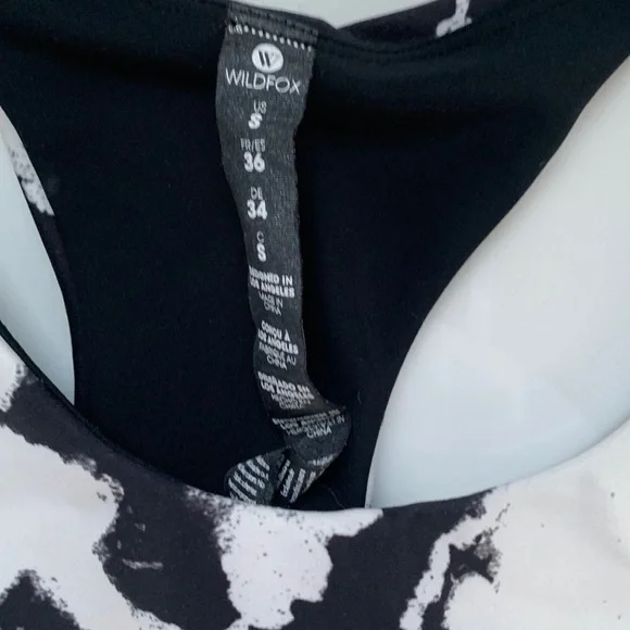 Wildfox High Waist Black And White Splatter Tie Dye 7/8 Leggings and Crop Top - Picture 10 of 10